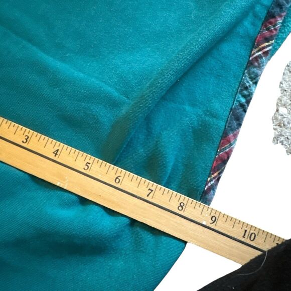 Vintage 90s Night Gear Sweatshirt Nightgown One Size Teddy Rain Bear Plaid Comfy - Picture 9 of 12